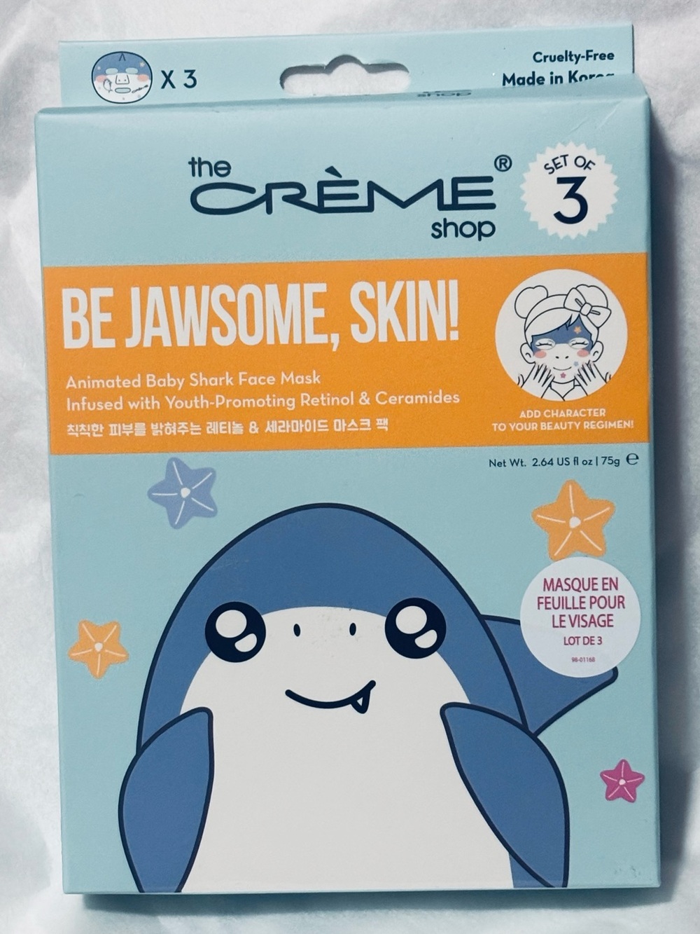 The Creme Shop Be Awesome Youth Promoting Baby Shark Face Masks